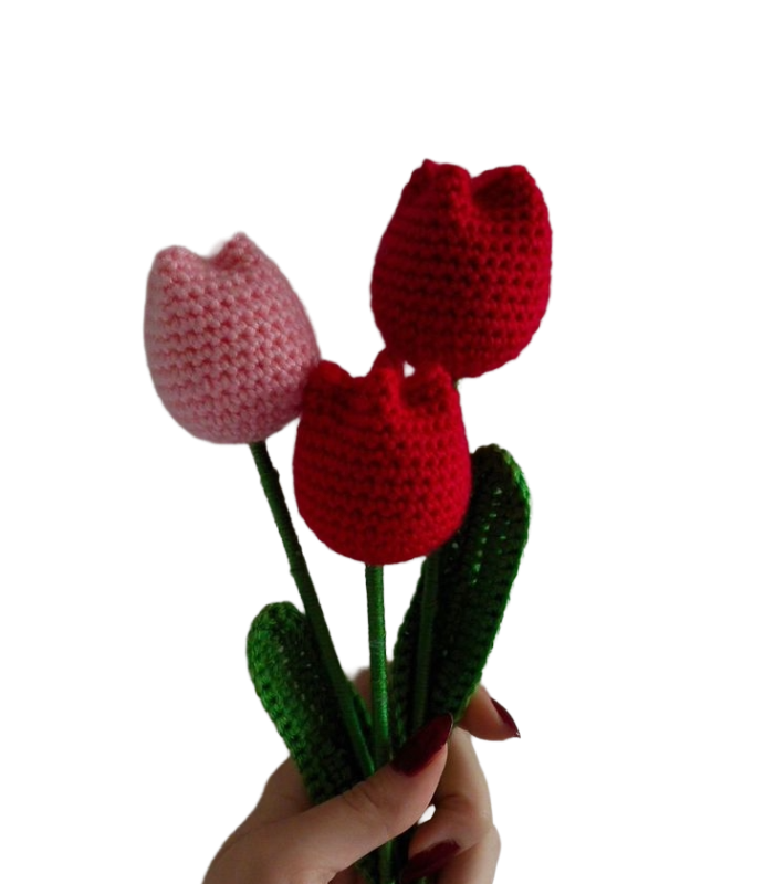 Crochet Stuffed Tulip Flower (1piece)